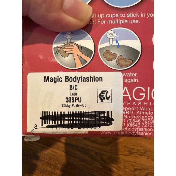 Magic Bodyfashion Women’s Super Sticky Push Ups Size B/C NWT Strapless Support - Picture 5 of 5